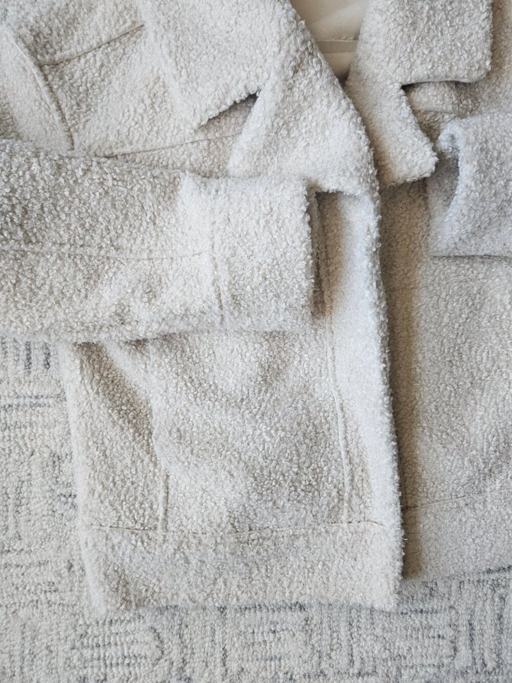 Marine Layer sherpa shearling cream ivory moto cropped women's coat jacket XS - Picture 3 of 4